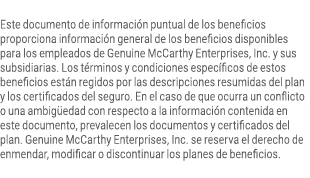 Este documento de informaci n puntual de los beneficios proporciona informaci n general de los beneficios disponibles...