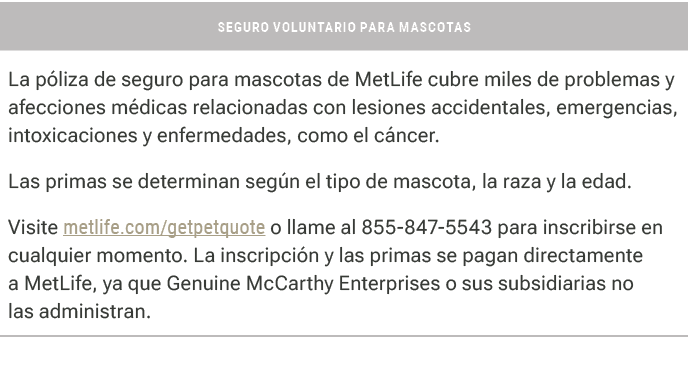 seguro voluntario para mascotas,La p liza de seguro para mascotas de MetLife cubre miles de problemas y afecciones m ...