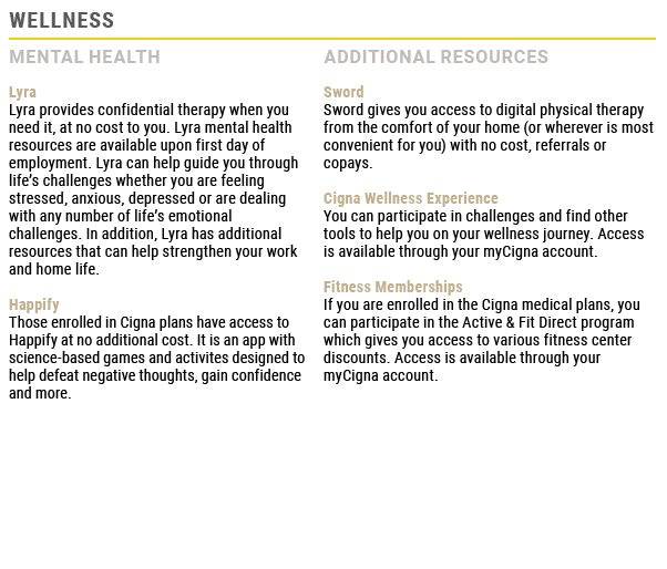 Wellness,Mental Health,Additional resources,Lyra Lyra provides confidential therapy when you need it, at no cost to y...