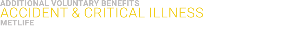 ﻿Additional VOLUNTARY BENEFITS ﻿ACCIDENT & Critical Illness ﻿MetLife 