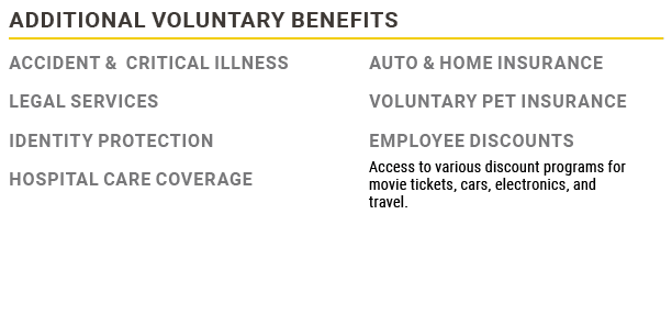 Additional Voluntary Benefits,Accident & Critical Illness Legal Services Identity Protection Hospital Care Coverage,A...