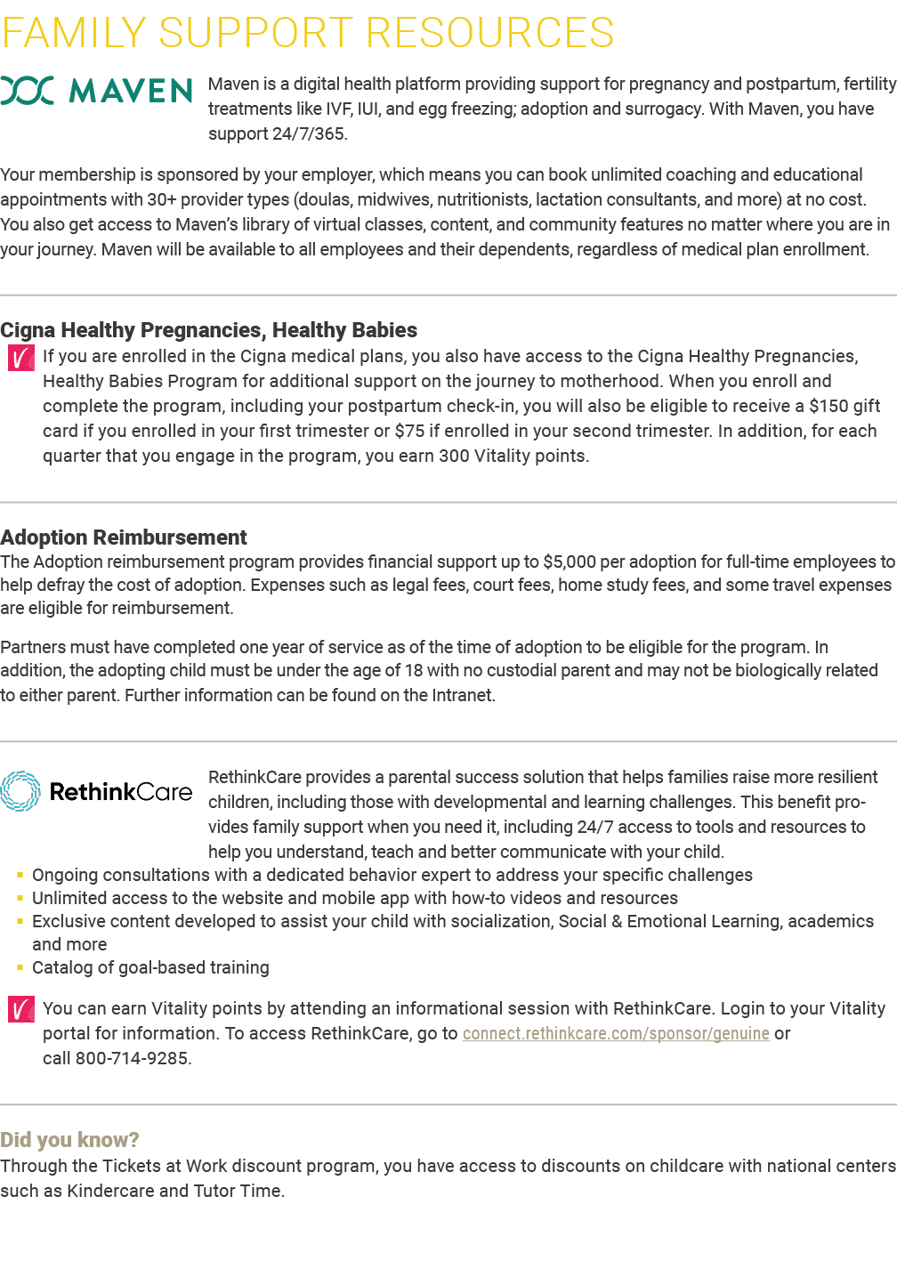 ﻿Family Support Resources ﻿﻿Maven is a digital health platform providing support for pregnancy and postpartum, fertil...